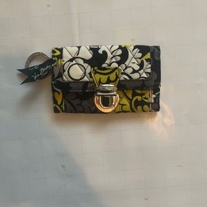 Vera Bradley yellow, grey, white, and black wallet. Never used!